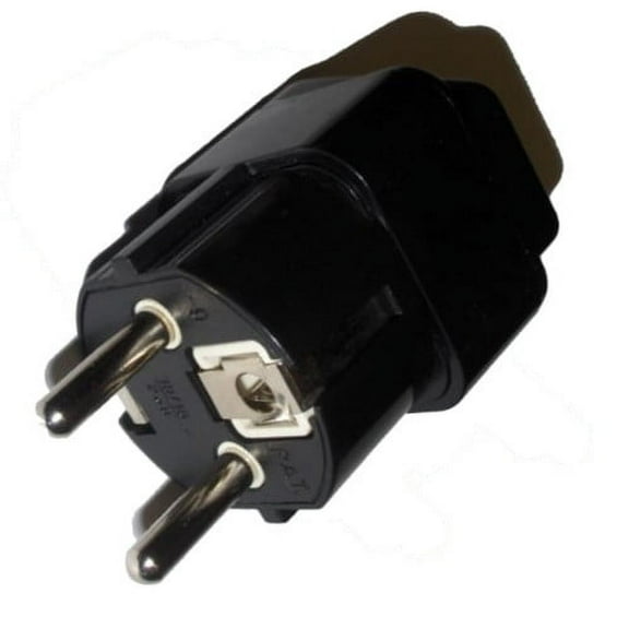 HQRP Grounded AC Adaptor Converts USA to EUR (Europe) Outlet Travel Plug Adapter