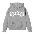 thumbnail image 4 of Xudanell Kids Hoodies Florida Letter Printed Boys Girls Preppy Sweatshirt Long Sleeve Casual Trendy Cute Pullover Tops With Pockets (8-10 Years, Grey), 4 of 4