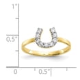 thumbnail image 3 of 10K Yellow Gold Ring Band Themed Cubic Zirconia CZ White, Size 8, 3 of 5