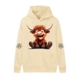 thumbnail image 4 of Zhanqunnn Men's Autumn And Winter Hoodie With Floral Cattle Print Hooded Sweatshirt Shoulder Down Long Sleeved Sweatshirt Top Men Hoodies Pullover, Size XXXL, 4 of 4