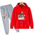 thumbnail image 3 of Sudadera con capucha y pantalones con estampado de Spiderman de Marvel para niños, 2 piezas, traje de primavera, otoño e invierno, ropa para niños y niñas, conjunto deportivo informal, 3 of 5
