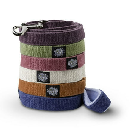 Planet Dog 5 Foot Natural Hemp Dog Leash with Fleece Lined Handle Purple