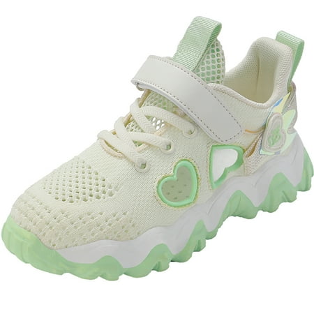 

Engtoy Little Big Kids Athletic Sneakers Hook and Loop Lightweight Girls Walking Shoes