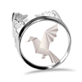 thumbnail image 1 of Patron de origami geométrico abstracto Palomo Anillo de compromiso de boda de amor ajustable Unbranded M, 1 of 3
