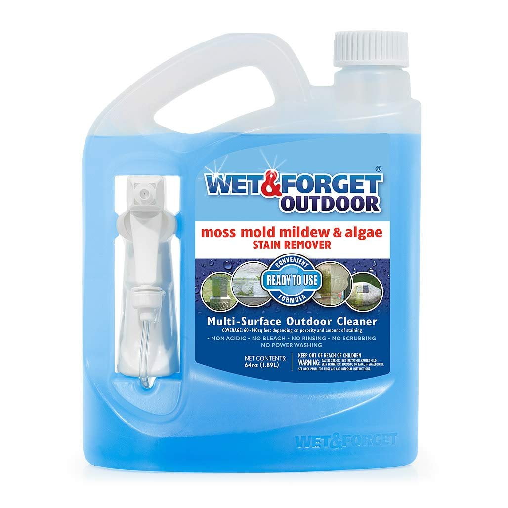 Wet & Forget Outdoor Ready To Use Moss, Mold, Mildew and Algae Stain Remover, 64 Ounce