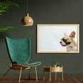 thumbnail image 2 of Bulldog Wall Art with Frame, Side View of a French Bulldog with the Tongue out on a Plain Backdrop, Printed Fabric Poster for Bathroom Living Room, 35" x 23", White and Multicolor, by Ambesonne, 2 of 2