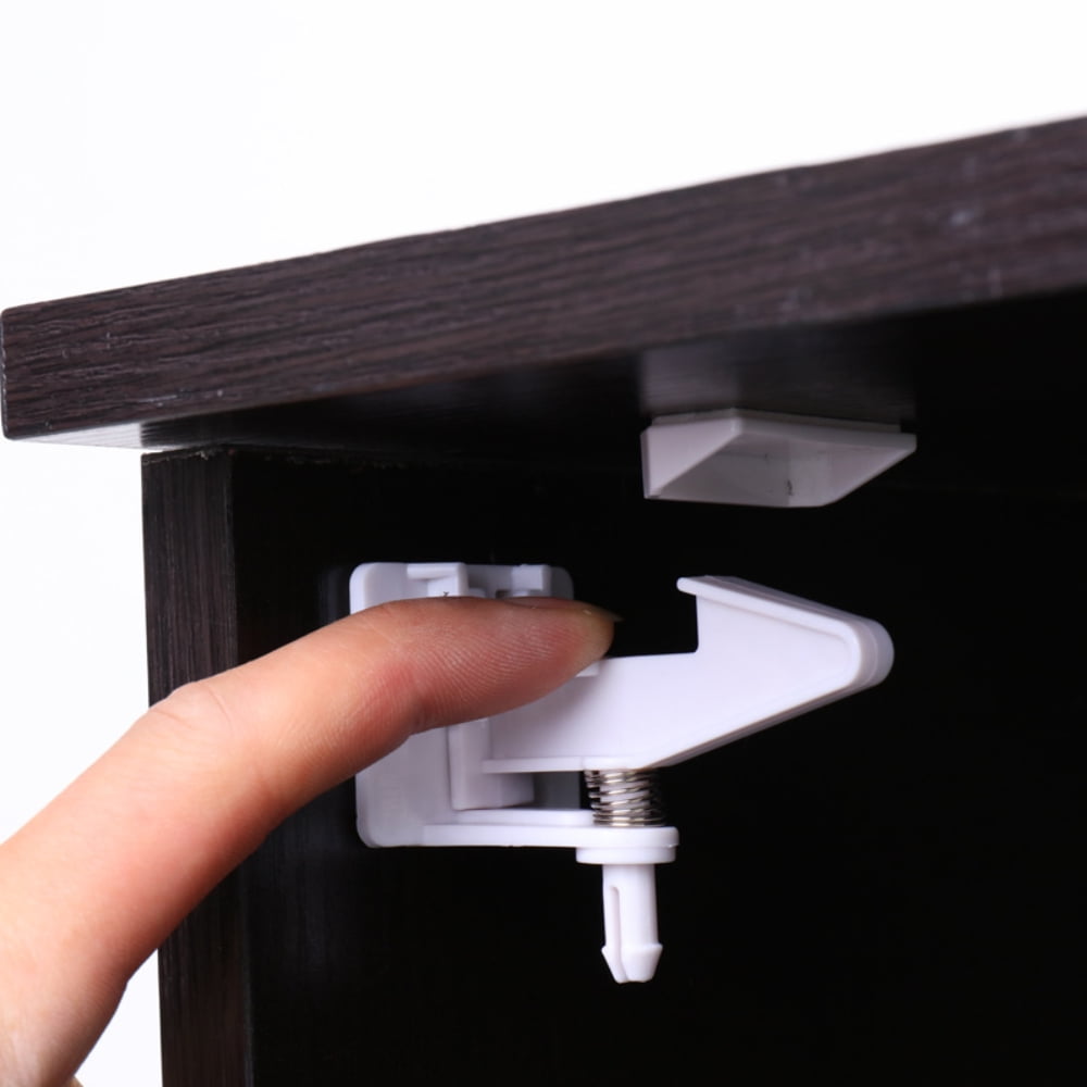 Dsseng 10Pcs Baby Safety Invisible Security Drawer Lock No Punching Children Protection Cupboard Cabinet Door Drawer Safety Locks
