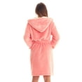 thumbnail image 3 of Just Love Women's Hooded Velour Robe with Lined Hood and Pockets (Coral, Large), 3 of 4