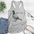 thumbnail image 2 of Stay Coo Tank Top, Ladies Racerback Tank Top, Funny Pidgeon Tank, Cute Bird Saying, Cool Bird Tank, Silver Gray, X-Large, 2 of 3
