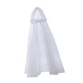 thumbnail image 3 of Capa de bruja, disfraz de Halloween, bata de fiesta para adultos, capucha, capa de tul, capa, accesorios de terror Blanco, 3 of 9