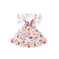 thumbnail image 1 of SUNSIOM Girl?s Rabbit/Letter T-shirt and Printing Suspender Short Skirt Set, 1 of 9