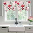 thumbnail image 4 of Valentine's Day Tie Up Curtains 45 Inches Long, Kitchen Window Curtains Over Sink, Pink Red Love Heart Green Botanicalvintage Small Window Curtains Shade Balloon Curtains Valances for Bedroom 34"x45", 4 of 8