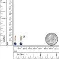 thumbnail image 6 of Gem Stone King 925 Silver and 10K Yellow Gold Blue Created Sapphire and White Lab Grown Diamond Dangle Earrings for Women | 0.75 Cttw | Gemstone September Birthstone | Round 4.5MM, 6 of 6