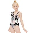 thumbnail image 3 of Hello Kitty Girls One Piece Swimsuits Hawaiian Ruffle Swimwear Beach Bathing Suit Outfits, 3 of 7