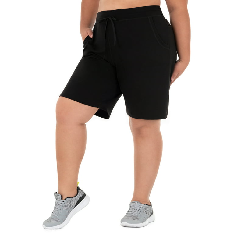 Athletic Works Women's Plus Size 9 French Terry Drawstring Lounge Shorts