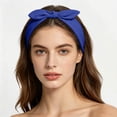 thumbnail image 2 of Headbands for Women Bow Knotted Hair Band Facial Cloth Ears Running Sport Elastic Hair Wrap Blue Free Size, 2 of 5