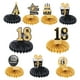 thumbnail image 1 of Centros de Decoración de Cumpleaños de 18 Años para Mesas Decoraciones Suministros de Fiesta de Cumpleaños (Negro, Tono Dorado), 1 of 5