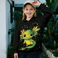 thumbnail image 2 of Uorisanigo Girls Half Zip Sweatshirt Loose Green Axolotl Long Sleeve Pullover Crop Tops Lightweight Quarter Zipper Cropped Sweatshirt for Sports and Daily Wear, 5-14 Years, 2 of 7