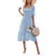 thumbnail image 3 of SAYOO Vestido largo de verano para mujer, manga corta, cuello cuadrado, sin espalda, vestido de lunares suizos SAYOO  Vida cotidiana, 3 of 6