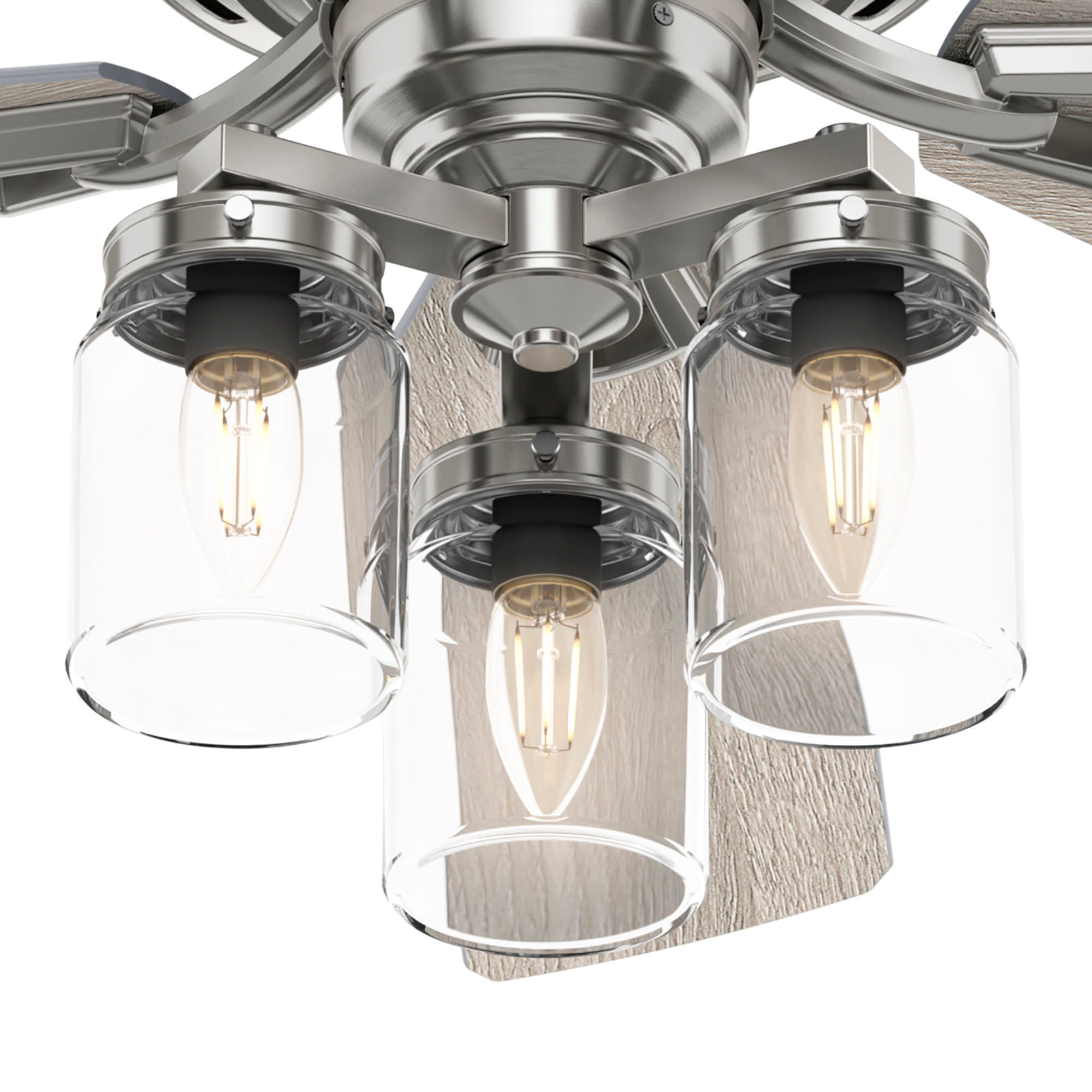 Hunter 52″ Devon Park Brushed Nickel Ceiling Fan with Light Kit and Remote Sansujyuku sansujyuku.com