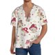 thumbnail image 1 of Balery Floral Mushroom Camisa Casual de Manga Corta con Botones para Hombre, Texturizada, Estilo Cubano, para Playa, Verano-XX-Large, 1 of 5