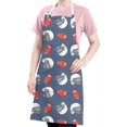 thumbnail image 5 of Blue Football Helmets and Balls Pattern Apron-Garden Aprons for Women with Pockets-Cotton Linen Waterproof Kitchen Cooking Gardening Aprons Adjustable for Kitchen,Cooking,BBQ and Salon 33x27 Inch, 5 of 7