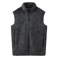 thumbnail image 2 of YLSDY Men's Winter Warm Fleece Vest Stand Collar Sleeveless Zip Up Thickened Waistcoat Outdoor Plus Size Black Jacket Coat Dark Gray XXL, 2 of 9