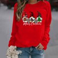 thumbnail image 2 of Odeerbi Christmas Sweatshirts for Women Crewneck Cropped Sweatshirts Fashion 2025 Casual Long Sleeve Printed Tops, 2 of 9