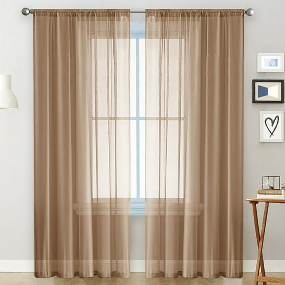 XmhyTop Lightweight Curtains - brown Curtains 100*130cm, 1slice, Polyester Rod Pocket Lightweight Curtains for Bedroom, Home Decor