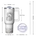 thumbnail image 3 of 1pc Book Lover 40oz Tumbler with Straw & Handle - Insulated Stainless Steel Cup | Holiday Gift for Man Women (Christmas, Valentine's, Birthday), 3 of 5
