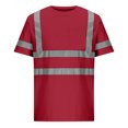 thumbnail image 2 of VBTAPA Mens Hi-Vis T-Shirt Reflective Safety Construction Work Shirts Short Sleeve Crew Neck Tee Shirt Wine XXXL, 2 of 5