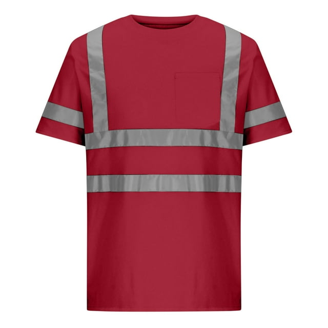 Mens Hi Vis Safety Shirt 2025 Short Sleeve Reflective Work Tee Lightweight Moisture Wicking Quick Dry Mesh High Visibility Construction Shirt Outdoor Utility Top