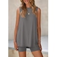 thumbnail image 3 of Pijama PRETTYGARDEN Conjunto de 2 Piezas con Shorts para Casa Gris Oscuro Talla S, 3 of 8