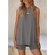 thumbnail image 3 of Pijama PRETTYGARDEN Conjunto de 2 Piezas con Shorts Lounge Gris Oscuro M, 3 of 8