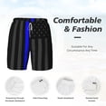 thumbnail image 3 of Men's 2 in 1 Swim Trunks with Compression Liner Group Of Thin Blue Line Flag Quick Dry Beach Shorts, 3 of 6