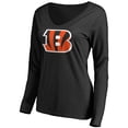 thumbnail image 2 of Women's Black Cincinnati Bengals Primary Team Logo Long Sleeve T-Shirt, 2 of 3