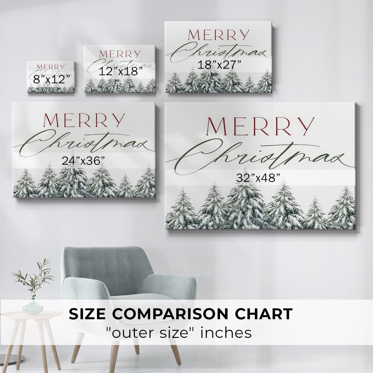 Merry Christmas Trees- Gallery Wrapped Canvas