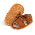 thumbnail image 2 of Newborn Baby Girls Infant Summer Sandals PU Leather Cute Bow Anti-Slip Crib Toddler Shoes, 2 of 6
