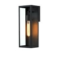 thumbnail image 4 of Cali 1-Light 16" Outdoor Wall Light with Matte Black Finish and Clear Glass Shade, 4 of 10
