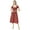 Red, variant on Moomaya Womens Printed Maxi Dress, Viscose Rayon Short Puff Sleeve Dresses