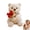 Beige, variant on Bear with Bouquet, 11.8/15 inch Rose Plush Bear Stuffed Animal Holding Flowers, Romantic Valentines Gifts for Girlfriend, Wife, Mom, Perfect Birthday Christmas