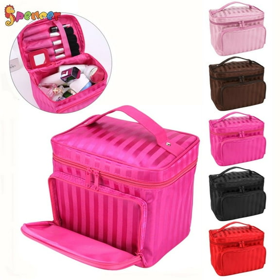 Spencer Portable Travel Toiletry Bag Waterproof Cosmetic Organizer Case Foldable Makeup Storage Bag Handbag Pouch for Women "Pink"