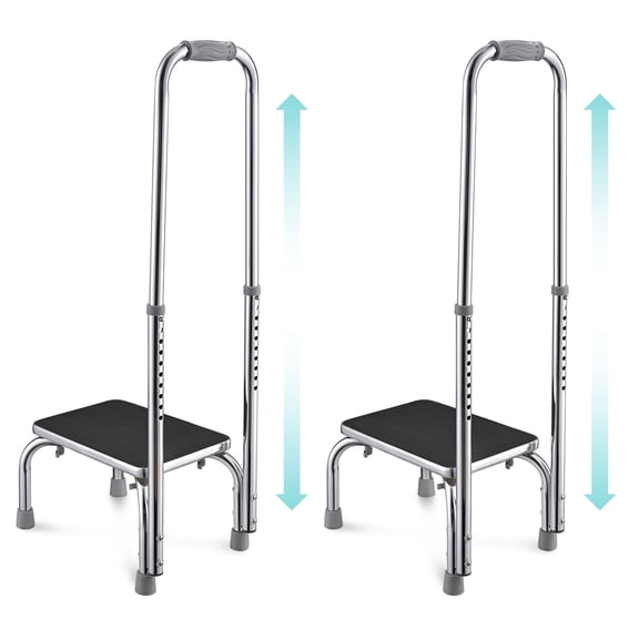 Yescom Medical Step Stool Non-Skid Steel Footstool with Handle for Seniors Kids 2 Packs