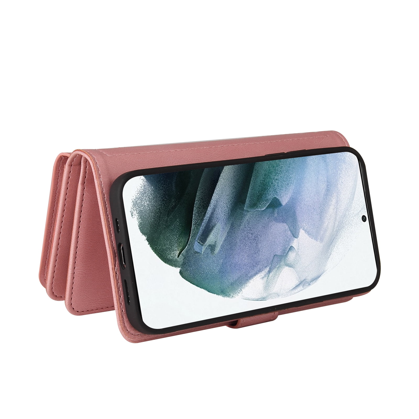 Wallet Case for Galaxy A03s, Magnetic Zipper Pouch Premium PU Leather with Kickstand Wallet Flip Shockproof Phone Case Wrist Strap Card Slots Holder Pocket Samsung Galaxy A03s,
Pink