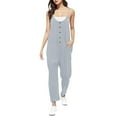 thumbnail image 1 of B91xZ Combinaisons Décontractées Sans Manches pour Femmes Col en V Sans Manches Bretelles Réglables une Pièce avec Poches, Gris m, 1 of 4