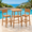 Teak, variant on ZEOPHOL HDPE Outdoor Bar Stools Set of 2, Patio Bar Height Chairs with Footrests, All-Weather Wood-Grain Design, 304 Stainless Steel Black