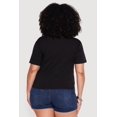 thumbnail image 4 of Women's Plus Size Distressed London Graphic Knot Front Tee, 4 of 4