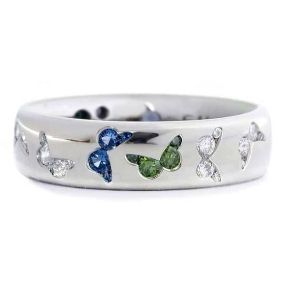 PERITANG Women 925 Sterling Silver Butterfly Cubic Zirconia Inlay Thumb Ring Stress Anxiety Rings Women's Jewelry Lady Birthday Mother's Day Gifts