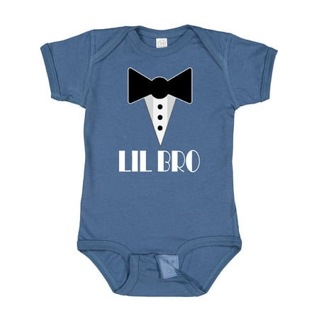 

Inktastic Lil Bro Little Brother Mock Tuxedo Tux Boys Baby Bodysuit
