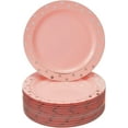 thumbnail image 1 of Elegant Disposable Blush Plates For Party - (24 Pc) Heavy Duty Disposable Salad Plates 7.5”, Fine Plastic Dishes For Elegant China Look, Great for Birthday Parties, Events, Dining & Servings, Silver, 1 of 5